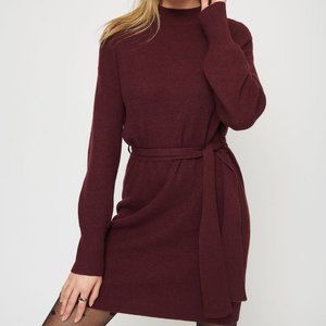 NWT Dynamite Belted Wool-Blend Sweater Dress